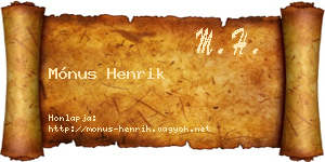Mónus Henrik névjegykártya