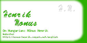 henrik monus business card